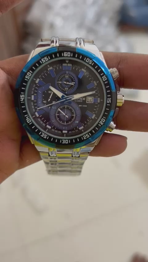 Edif*ce EFR-539 (Black & Blue Dial) - Chronograph Watch | 1:1 Quality