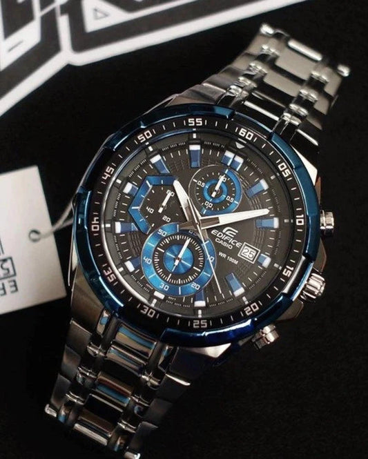 Edif*ce EFR-539 (Black & Blue Dial) - Chronograph Watch | 1:1 Quality