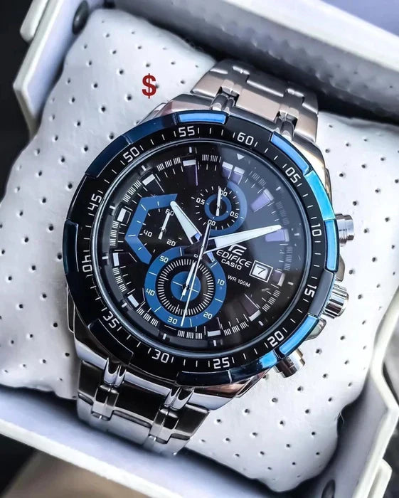 Edif*ce EFR-539 (Black & Blue Dial) - Chronograph Watch | 1:1 Quality