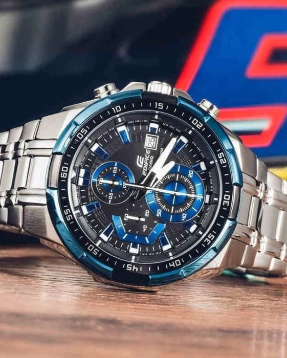 Edif*ce EFR-539 (Black & Blue Dial) - Chronograph Watch | 1:1 Quality