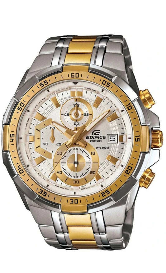 Edif*ce EFR-539 (Silver & Golden Dial) - Chronograph Watch | 1:1 Quality