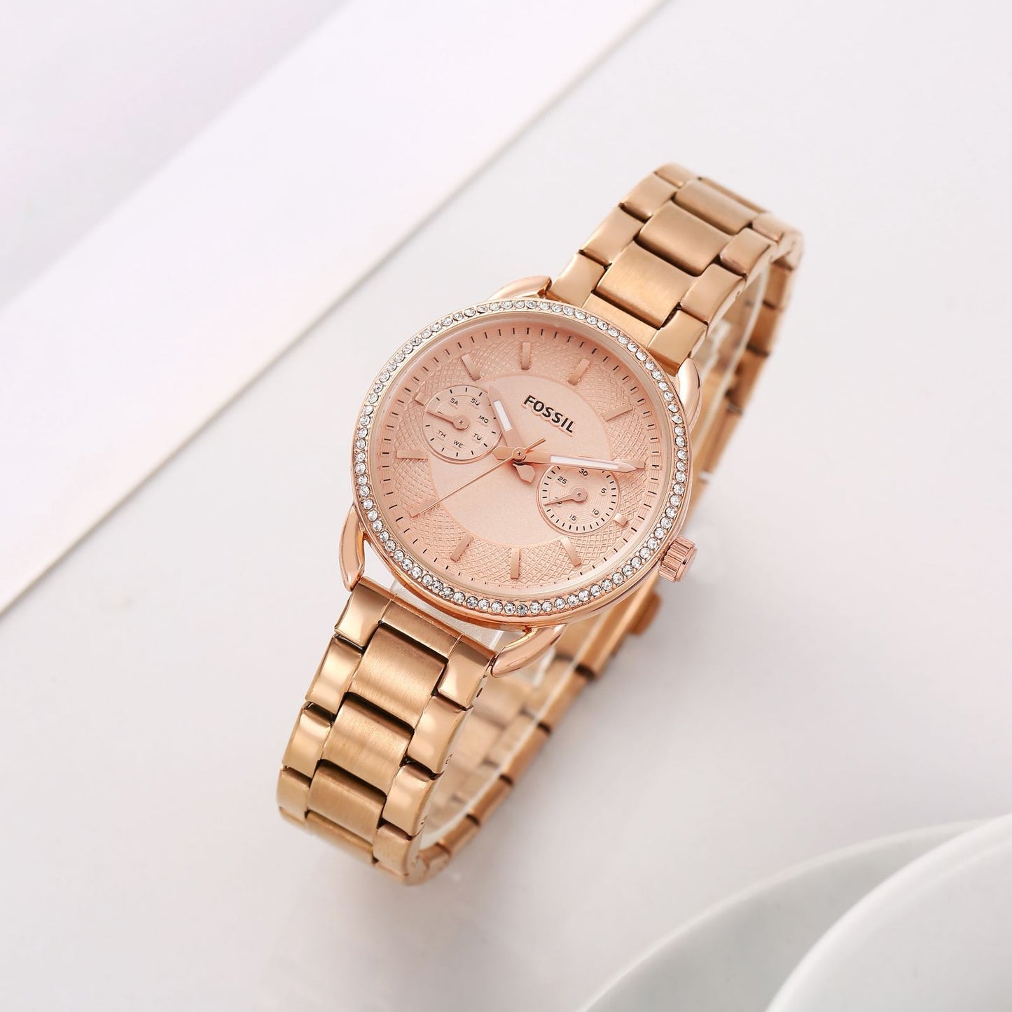 Fossil Tailor Multifunction Rose Dial Women's Watch ES3713. 1||1 quality